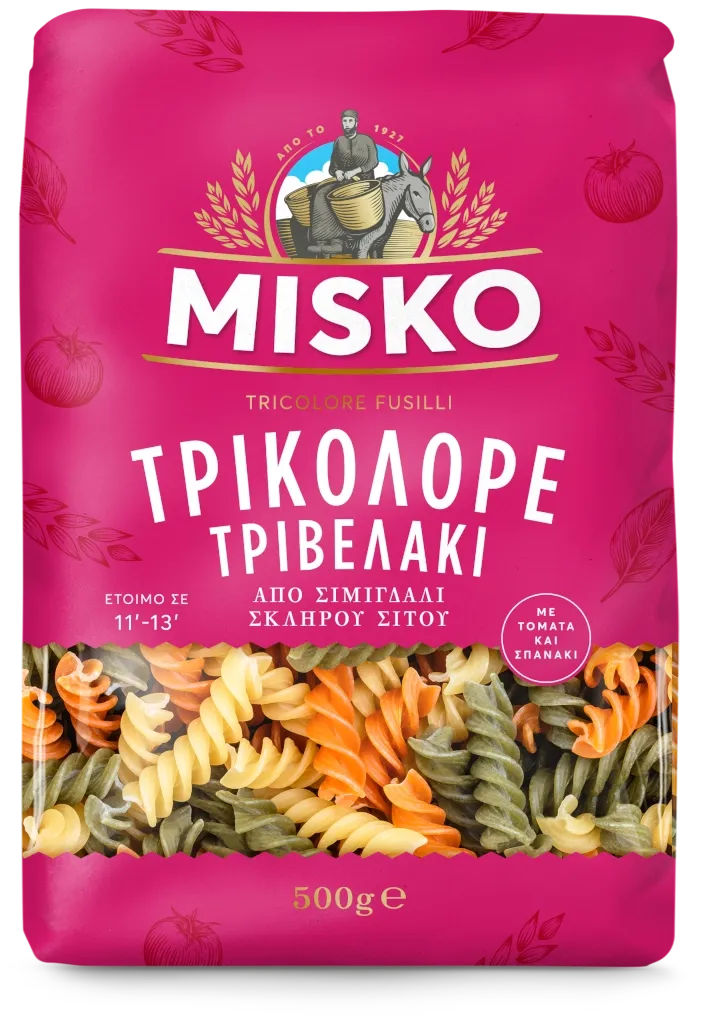 Misko testenina Twirls tricolori 500 g