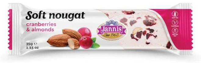 Jannis Soft Nougat Bar badem i brusnica 35 g