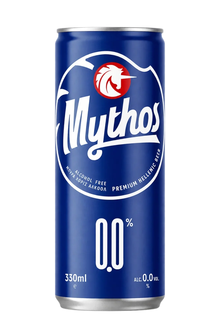 Pivo Mythos 0,0% alkohola, limenka 0,33 l